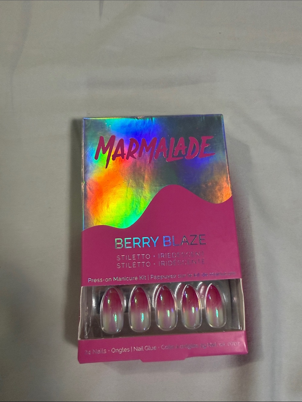 Marmalade Berry Blaze Stiletto Press-On Nails - Pink Iridescent